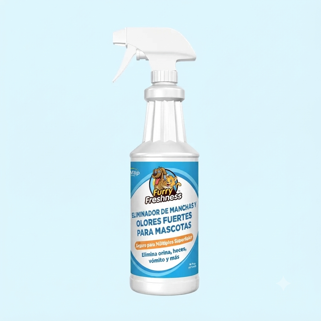 Eliminador de manchas y olores fuertes para mascotas con aroma a frescura peluda