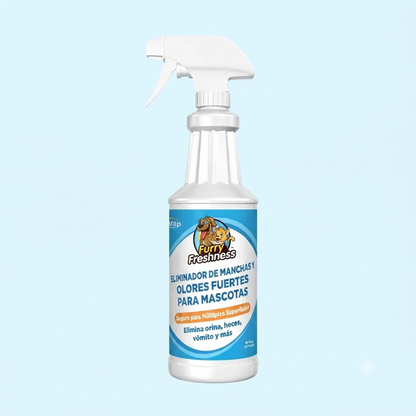 Eliminador de manchas y olores fuertes para mascotas con aroma a frescura peluda